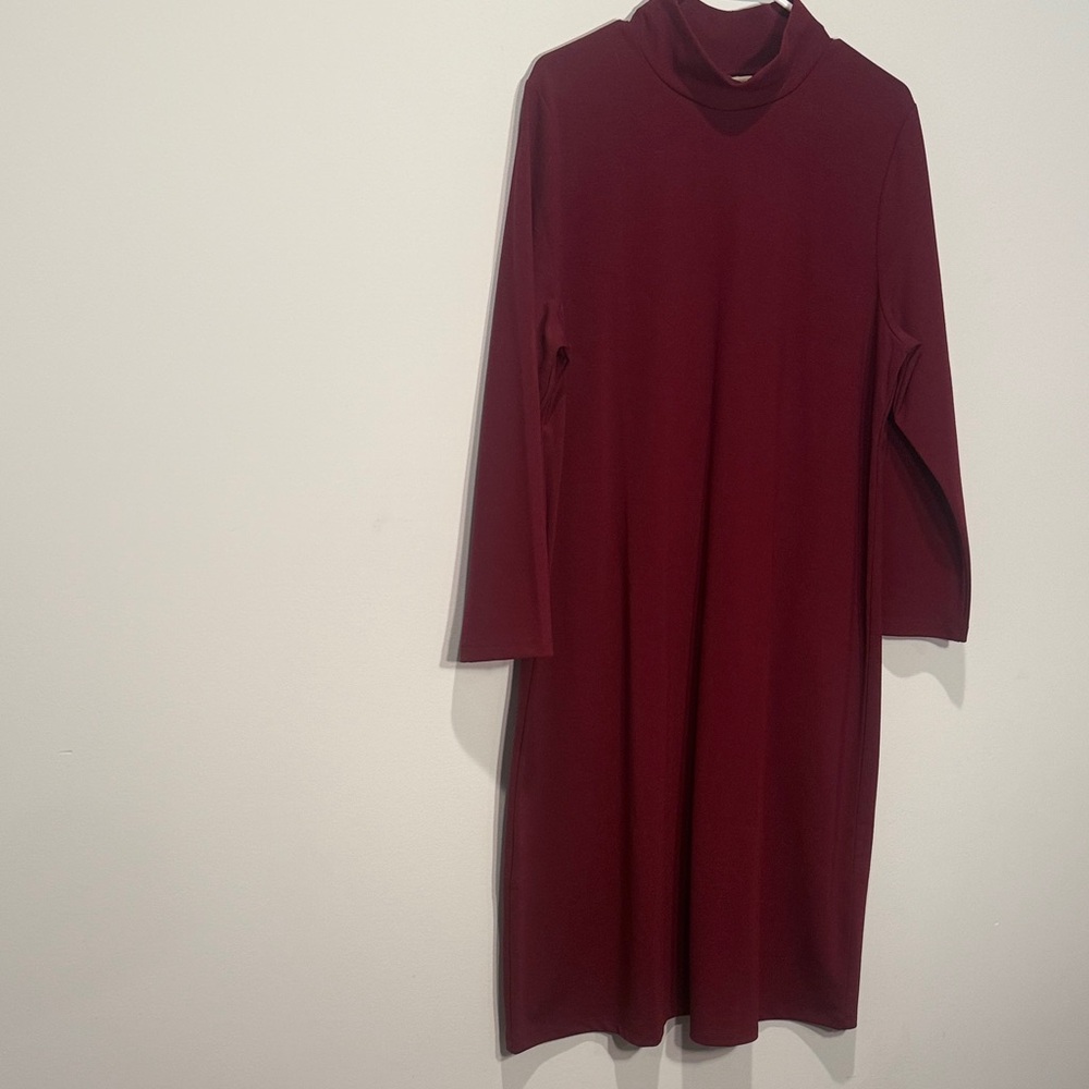 Appleseed's Long Sleeve Burgundy Dress